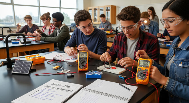 Enthusiastic Students Conduct an Engaging Solar Energy Experiment in Their Science Classroom Setting