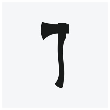 Simple silhouette of a hand axe or adze tool.