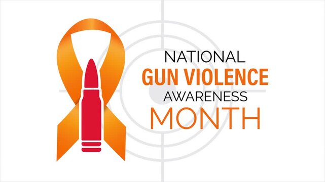 National gun violence awareness ribbon animation with public safety theme. 4k animation video.