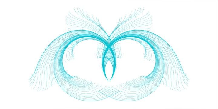 Abstract blue white background with parametric geometric pattern, 3d rendering illustration