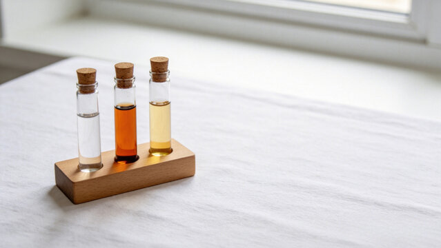 Essential oil vials wooden stand
