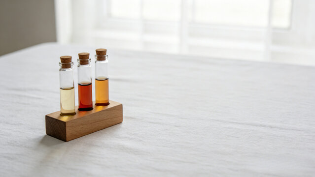 Essential oil vials wooden stand