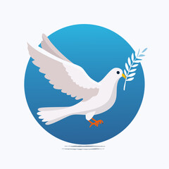 Obraz premium White Dove with Olive Branch Symbolizing Peace