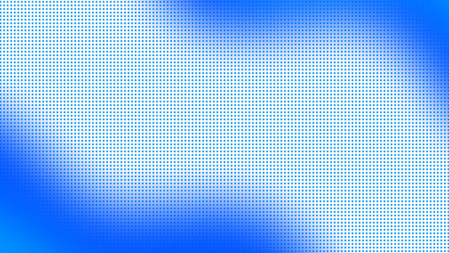 Frame with blurred blue gradient wave element on transparent halftone dotted background
