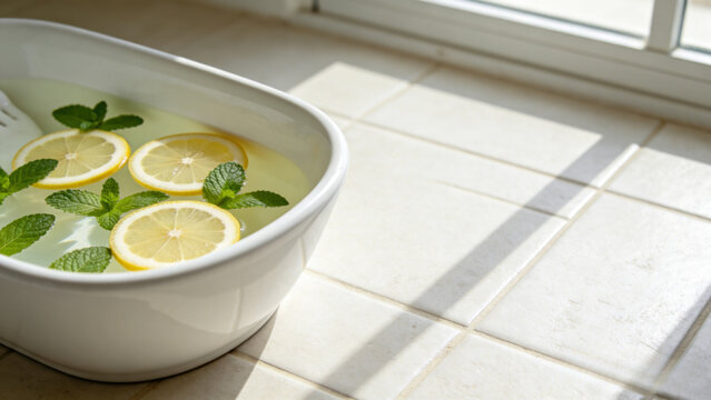 Foot bath with lemon mint