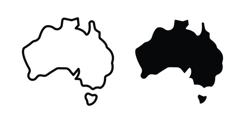 Australia map icon vector design and illustration. © nancy
