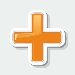 Fototapeta premium Orange Plus Sign Icon