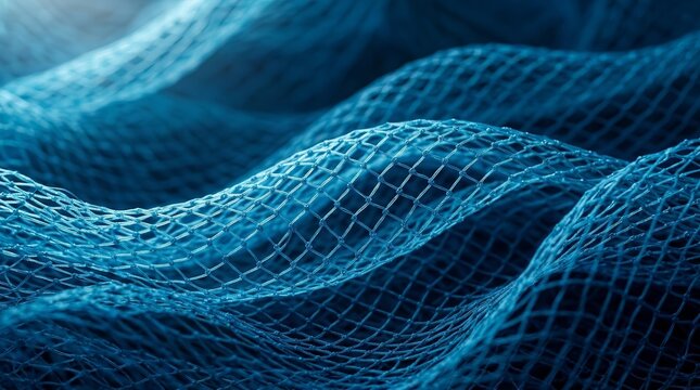 Abstract background of a blue fisherman hunting net.
