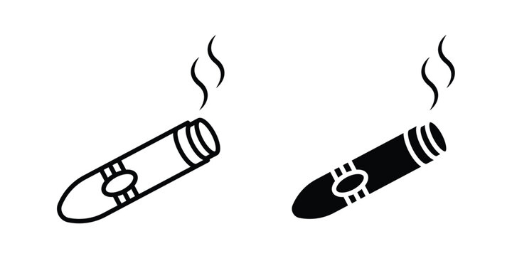 Cigar icon vector design and illustration.