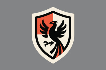 Phoenix Shield Logo Vector Illustration Creative Design Template 