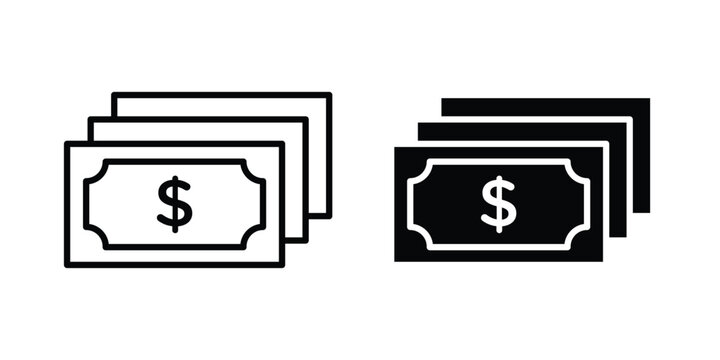 Dollar notes icon vector design and illustration.