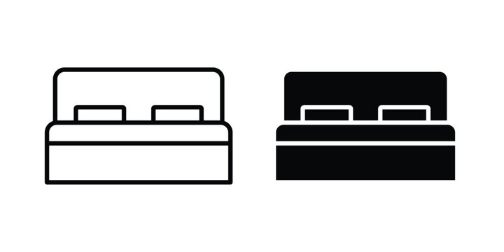 Double bed icon vector design and illustration.