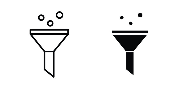 Filter funnel process icon vector design and illustration.