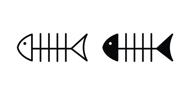 Fish bone icon vector design and illustration.