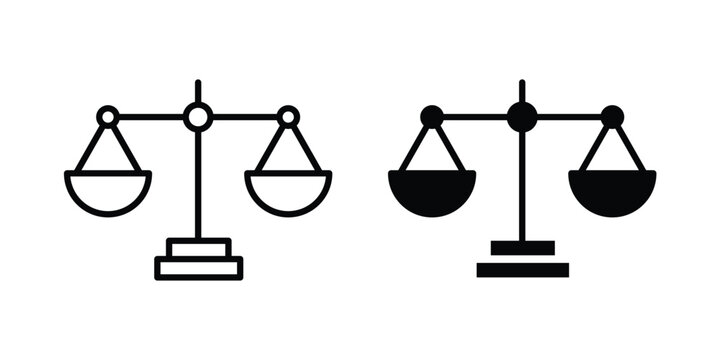 justice balance scale icon vector design and illustration.