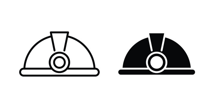 Miner helmet icon vector design and illustration.