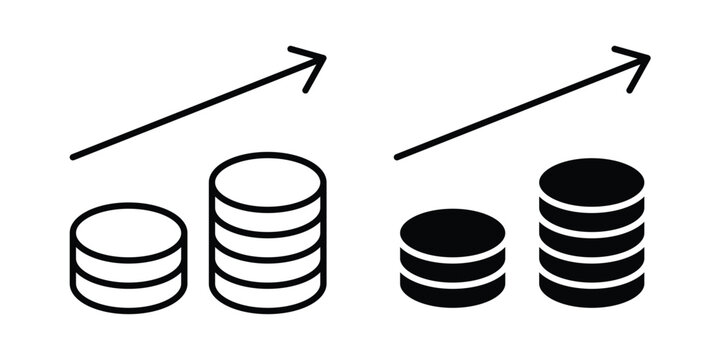 Money increase Icon vector design and illustration.