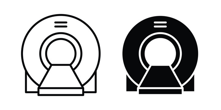 MRI scanner icon vector design and illustration.