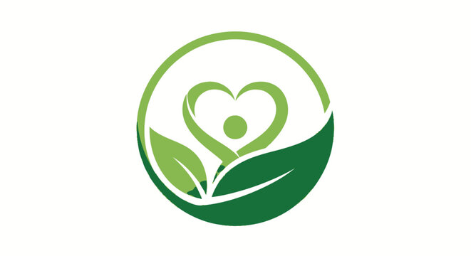 Mindful well-being and holistic routine logo featuring a harmonious blend of human care, natural growth, and vitality, symbolizing a balanced and healthy lifestyle