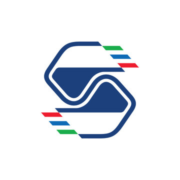 Abstract Letter S and Wire Vector Logo Template