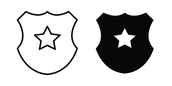 Police badge icon vector design and illustration.