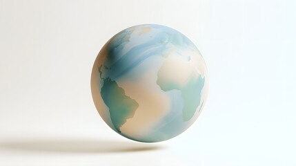 Fototapeta premium Serene Earth Globe Visualizes Global Unity A Minimalist Eco Concept Design