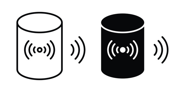 Smart speaker icon vector design and illustration.
