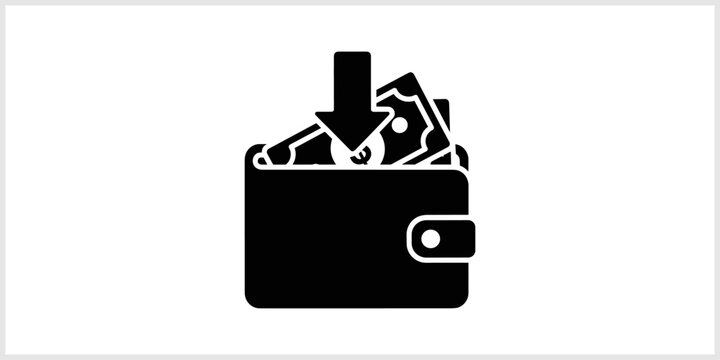 Money Entering Wallet Icon