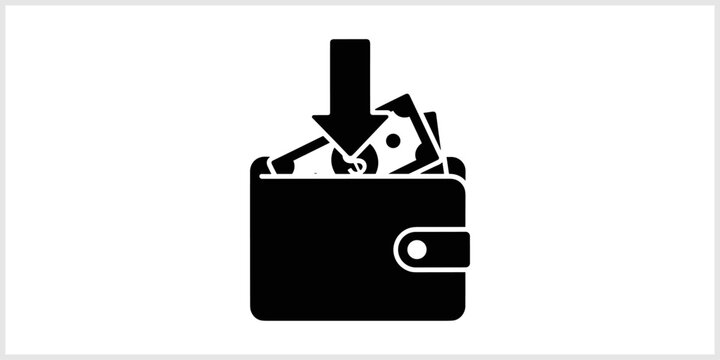 Money Going Into Wallet Icon