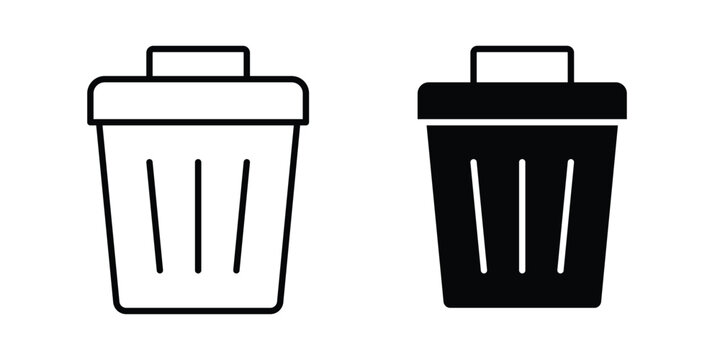 Trash Bin icon vector design and illustration.