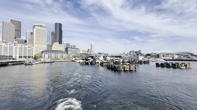 Washington State Ferry Departing Coleman Dock Seattle