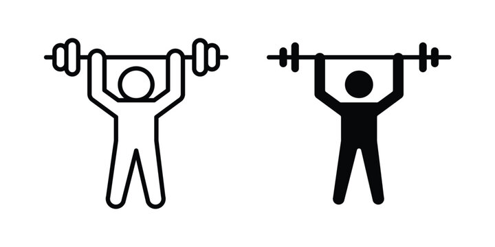 Weightlifter icon vector design and illustration.