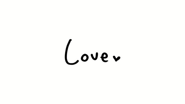強調・注目用・アナログ質感のLove文字とポイント記号が揺れるテロップ装飾動画