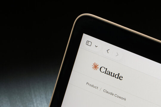 Portland, OR, USA - May 4, 2026: Homepage of Claude.com is seen on the screen of a computer. Claude is a generative AI assistant built by Anthropic.