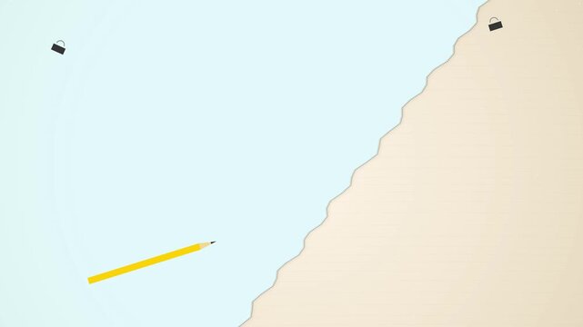 Animated pencil drawing on changing colorful paper background texture