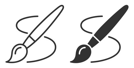 paint brush tool icon vector set isolated on transparent background © gerik_a