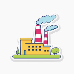 Naklejka premium Factory with smoking chimneys