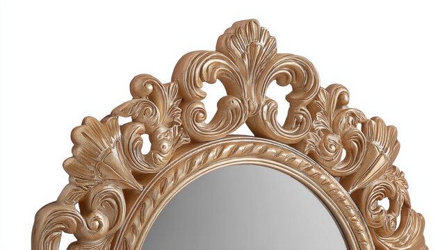 Ornate Vintage Mirror with Intricate Gold Leaf Design and Decorative Frame for Elegant Home Decor
