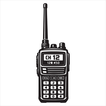 Two-way radio displaying channel 12 frequency 120.450