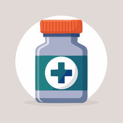 Fototapeta premium Medical Pill Bottle with Cross Symbol