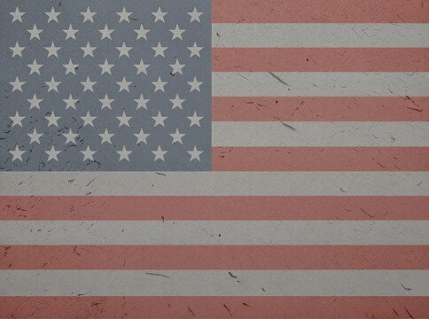 American Flag with Grunge Texture