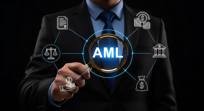 Anti Money Laundering AML Financial Compliance and Regulatory Audit Concept