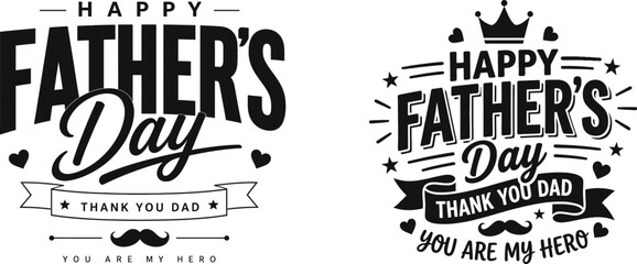 Happy father's day silhouette greeting cards and posters © Jubayer