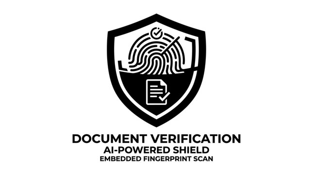 Document Verification Security Shield Identity Check Illustration