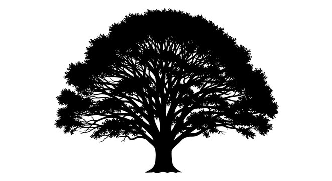 Large Tree Silhouette Black.