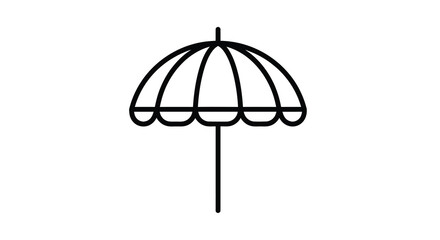 Fototapeta premium Beach Umbrella Icon Simple Line Drawing On White Background