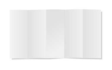 Naklejka premium Vector mock up of an open notebook with blank white pages, realistic shadow, and horizontal orientation perfect for branding templates and cover designs.