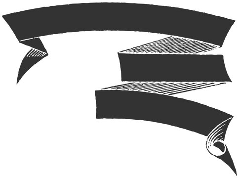 Vintage Folded Ribbon Banner PNG