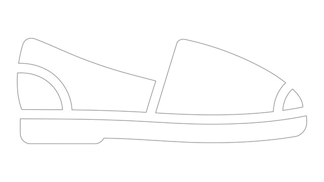 Espadrille sand shoes icon, vector illustration of lightweight casual footwear for warm weather comfort