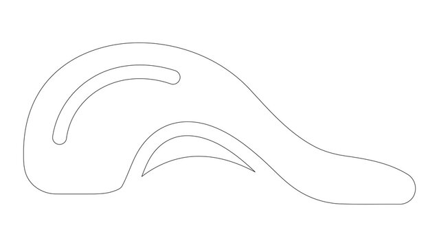Foot arch support insert line drawing isolated on white background
